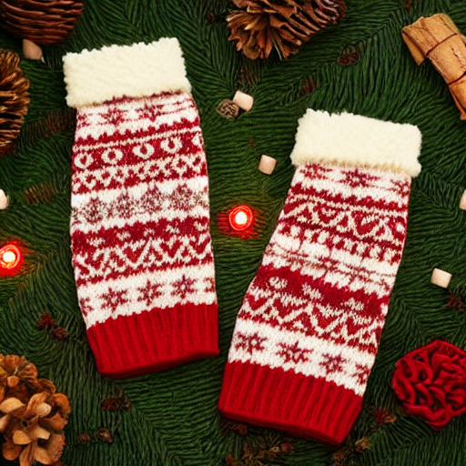 Woollen Fair Isle Mittens in Hearth Red