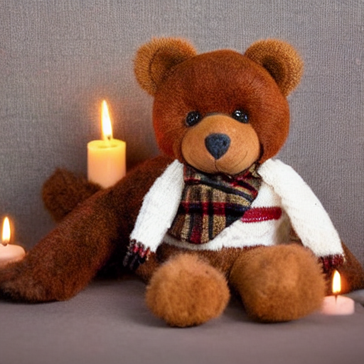 Patchwork Scarf Teddy Bear