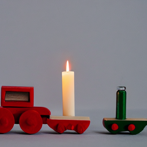 Wooden Train with Painted Carriages