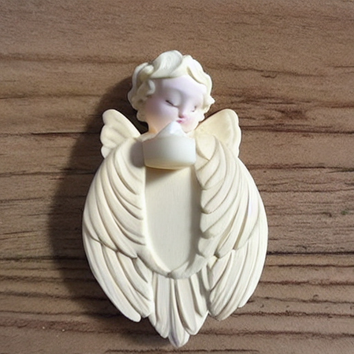 Hand-Carved Wooden Angel Ornament
