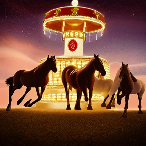 Painted Spinning Carousel Music Box thumbnail 2