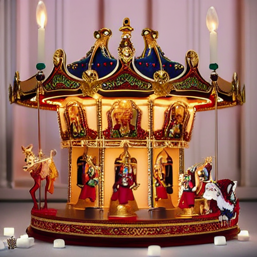 Painted Spinning Carousel Music Box thumbnail 4