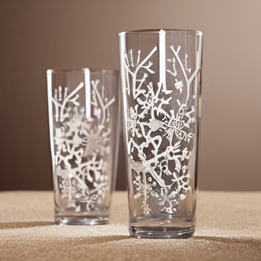 Snowflake Etched Glass Tumblers