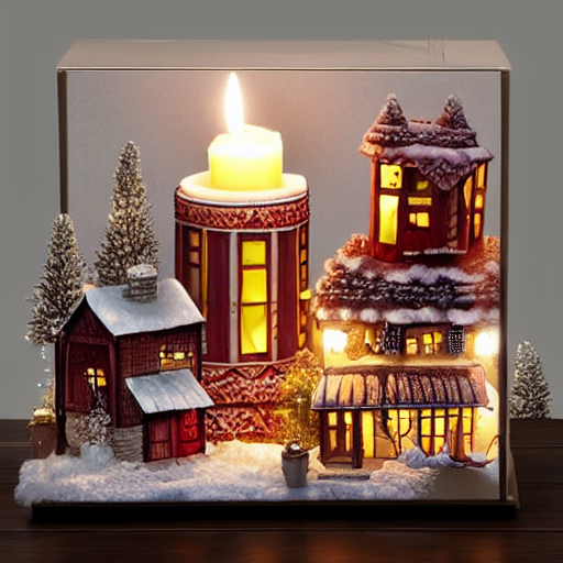 Candlelit Glass Village Scene thumbnail 5